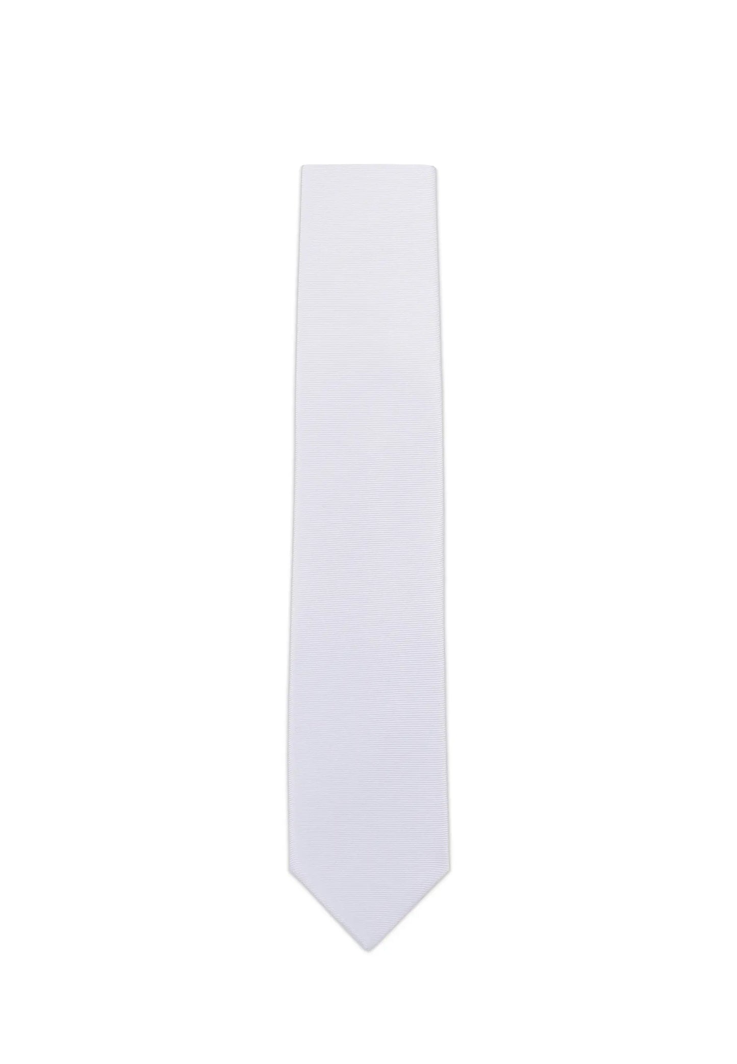 (Weiß) Uni Krawatte 7cm–7.5cm flach Frontansicht
