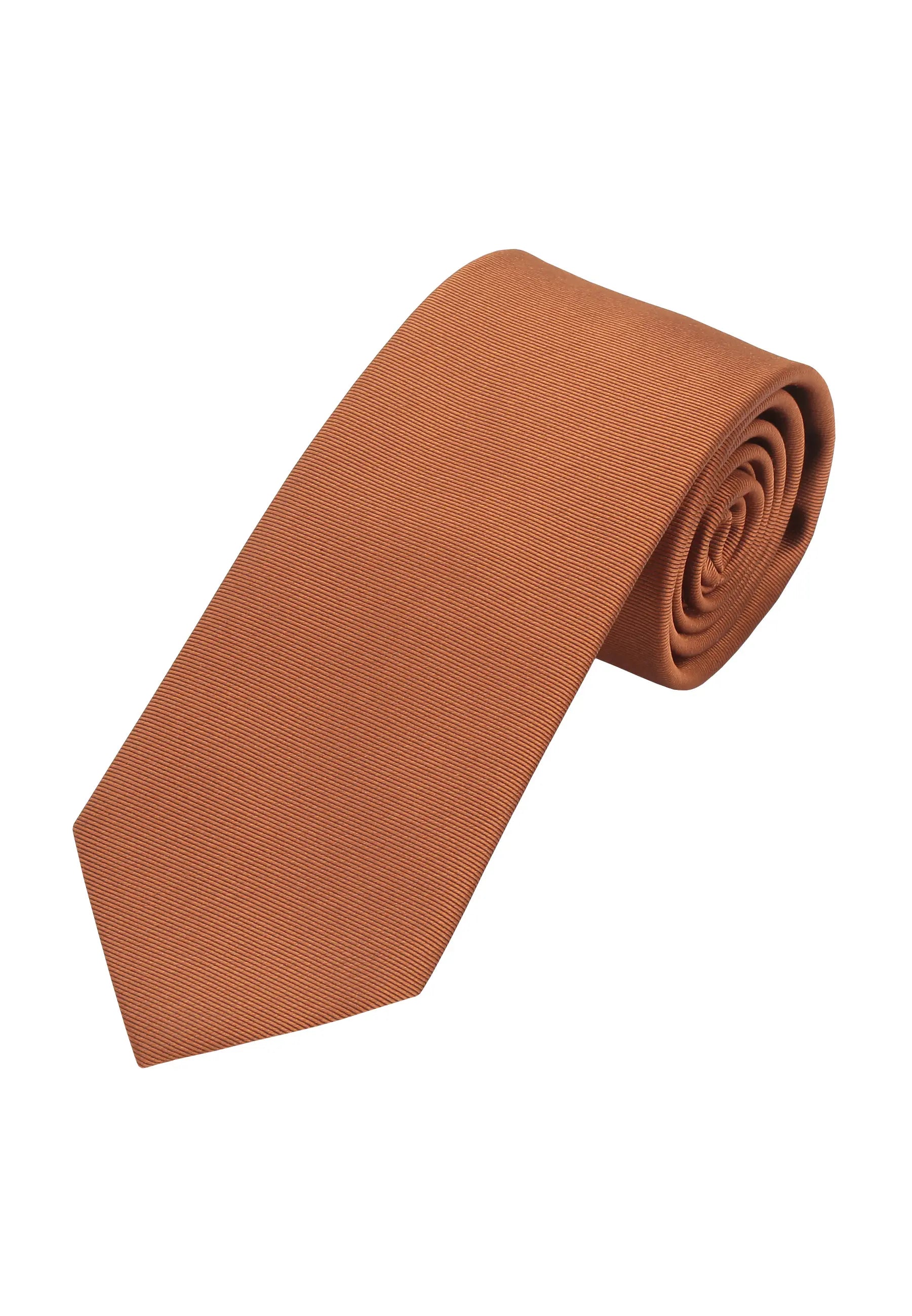(Bronze) Uni Krawatte 7cm–7.5cm gerollt Vorderansicht