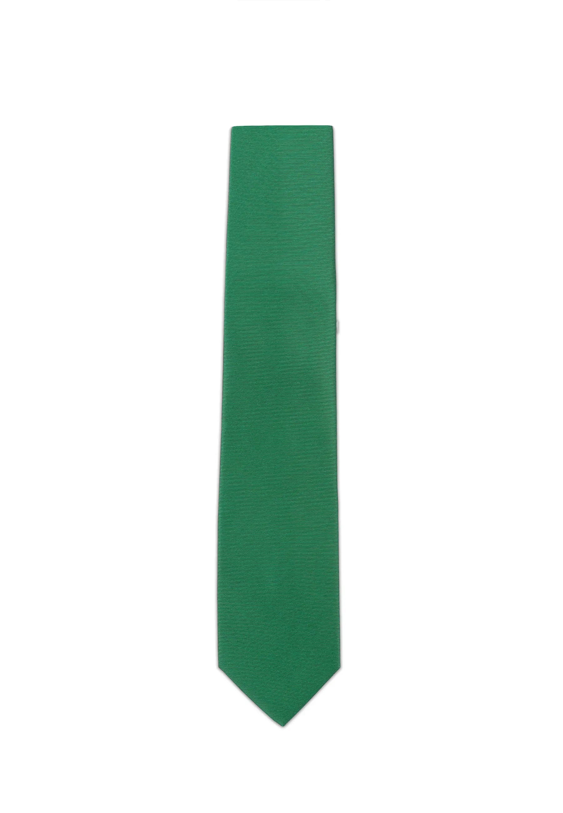 (Grün) Uni Krawatte 7cm–7.5cm flach Frontansicht