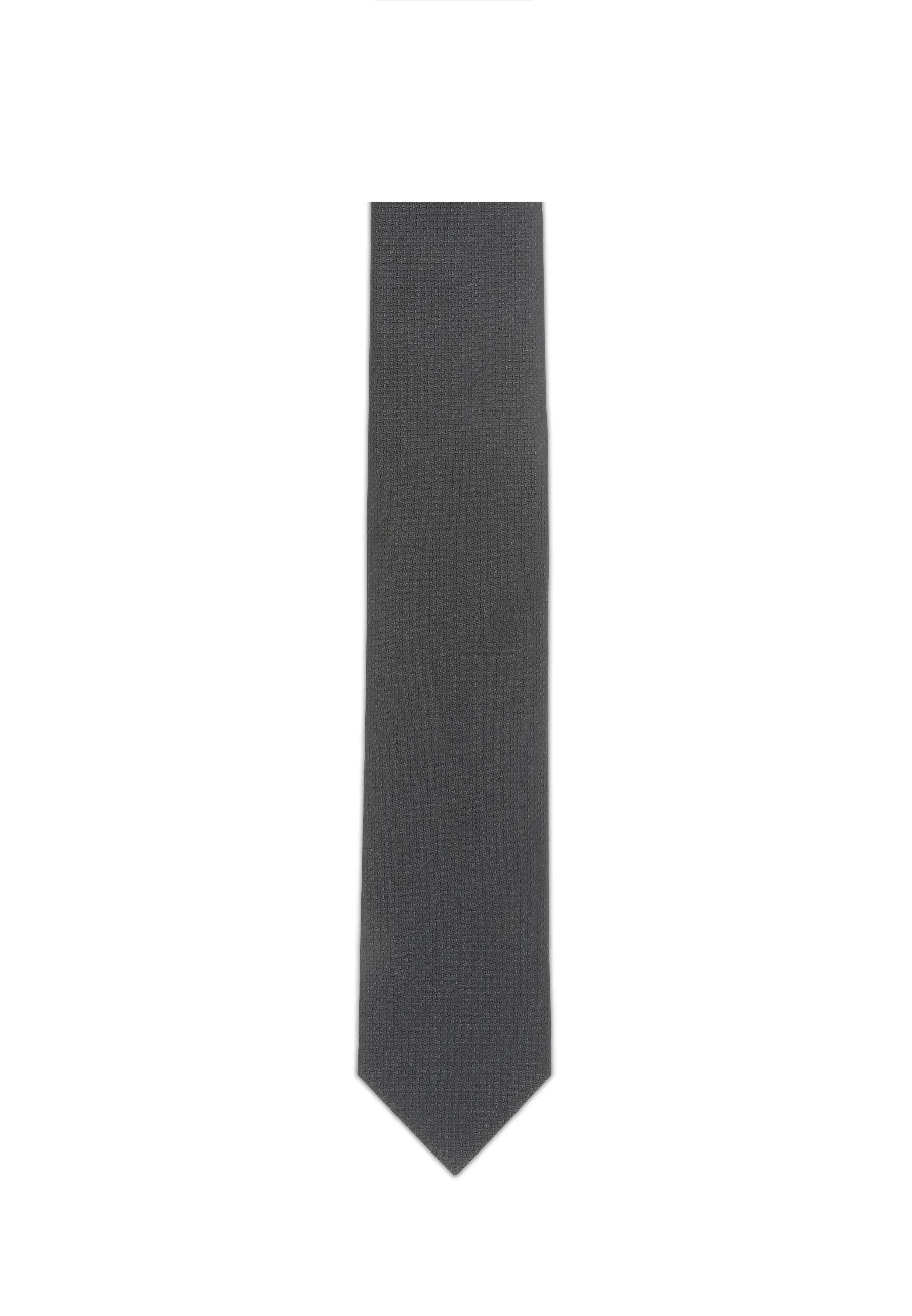 (Schwarz Uni) Schwarze Trauerkrawatte aus 100% Seide in voller Länge, 7,5cm