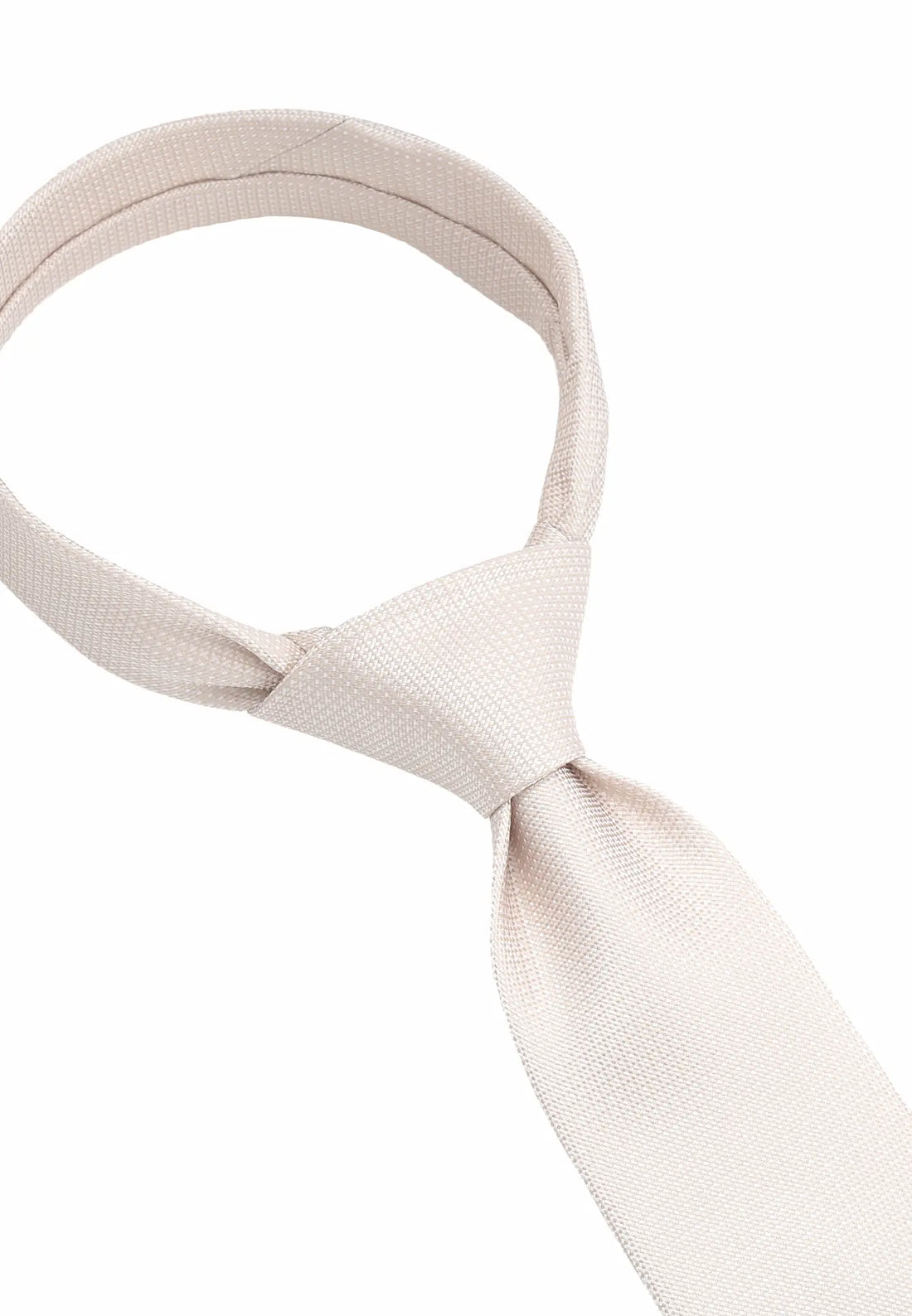 (Beige) Seidenkrawatte mit Knoten-Detail, florales Muster, elegante Struktur