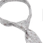(Taupe) Hochzeitskrawatte Floral – Detailansicht gebundener Knoten