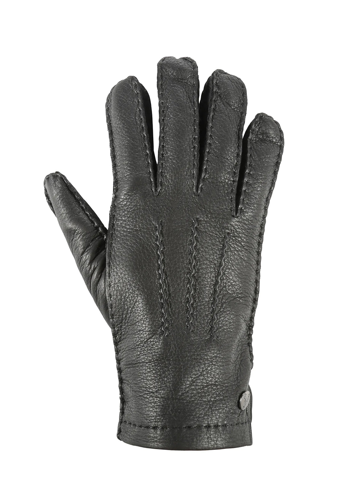 (Schwarz) Lederhandschuhe Herren – Handrücken mit Ziernähten