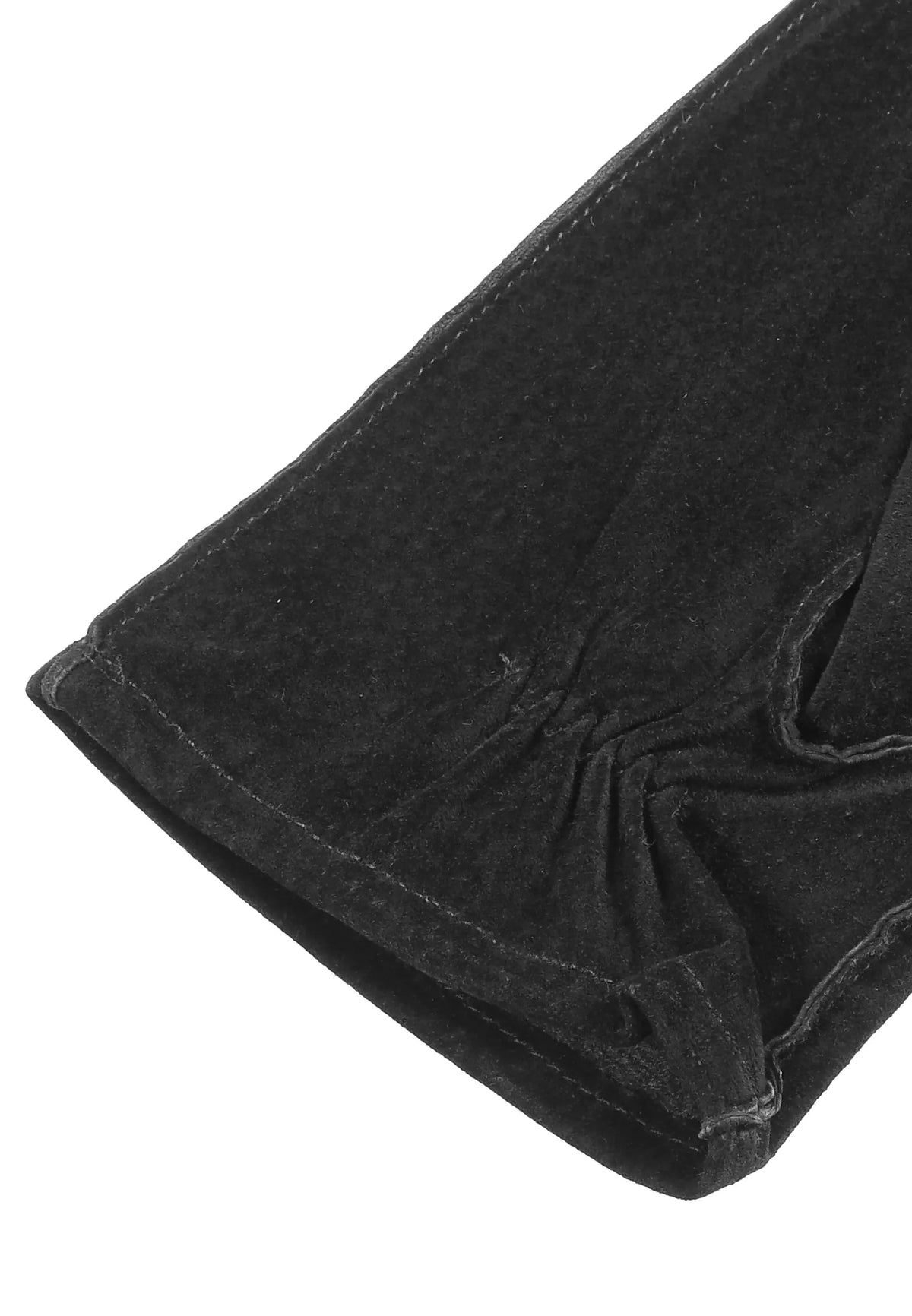(Schwarz) Wildlederhandschuhe Herren – Bund und Handgelenkpartie