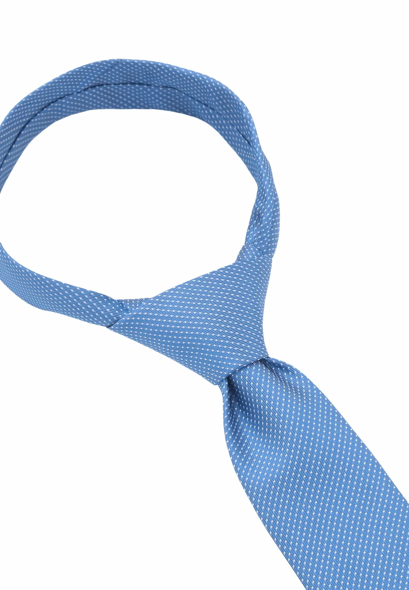 (Blau) Picoté Krawatte Herren 100% Seide 6cm gebundenes Detail