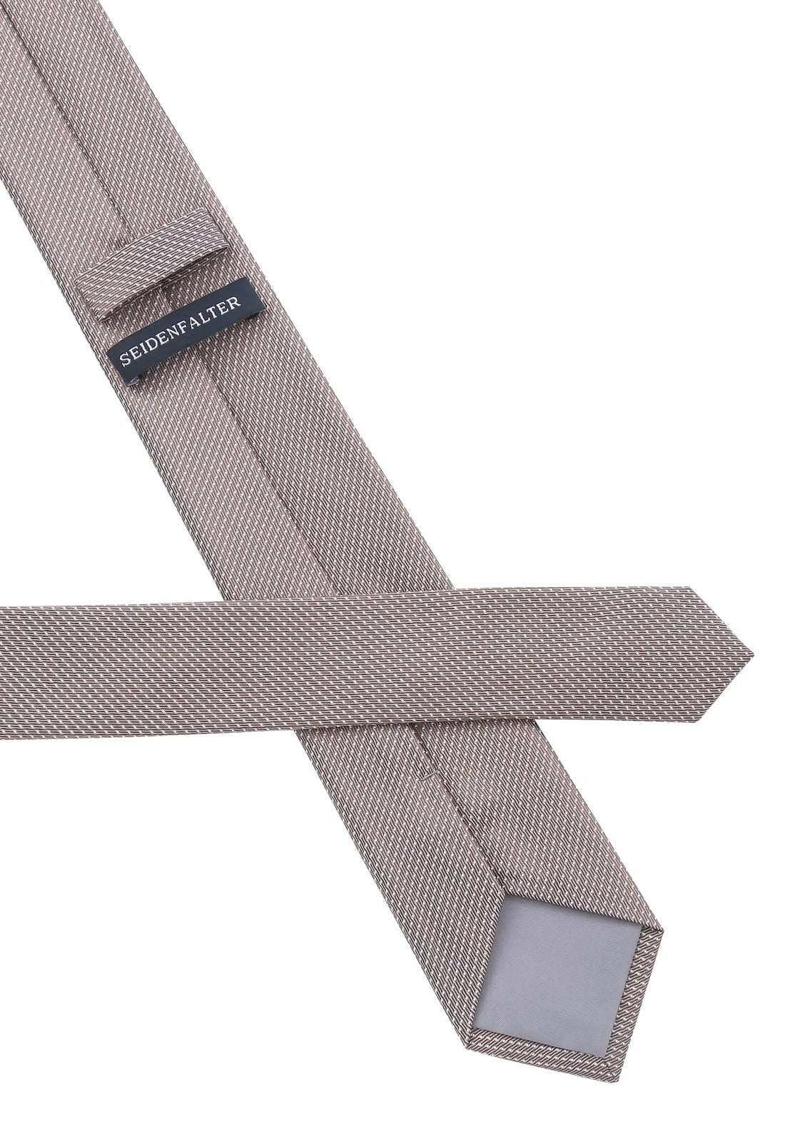 (Beige) Picoté Krawatte Herren 100% Seide 6cm Rückseite Detail