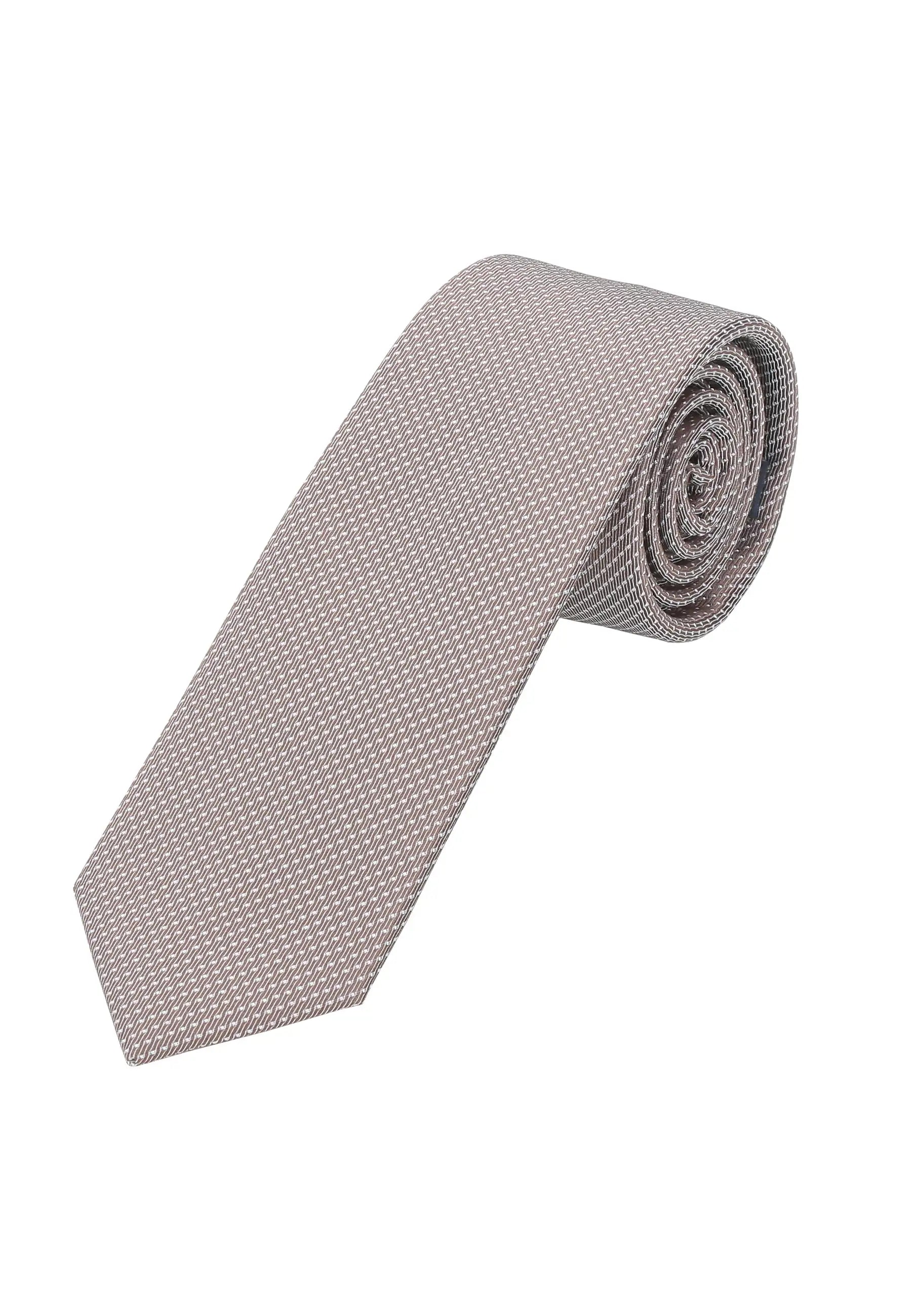 (Beige) Picoté Krawatte Herren 100% Seide 6cm gerollt