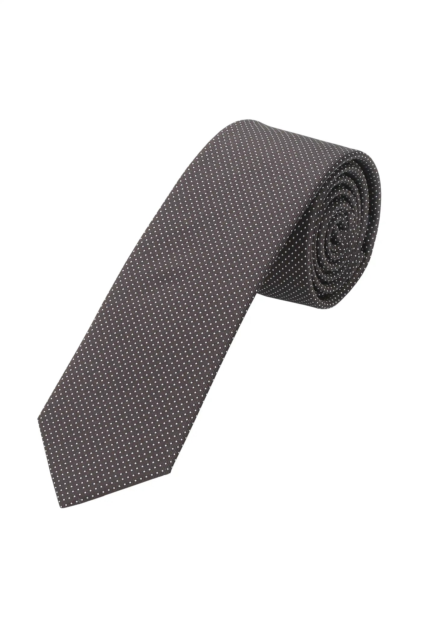 (Dunkelbraun) Picoté Krawatte Herren 100% Seide 6cm gerollt