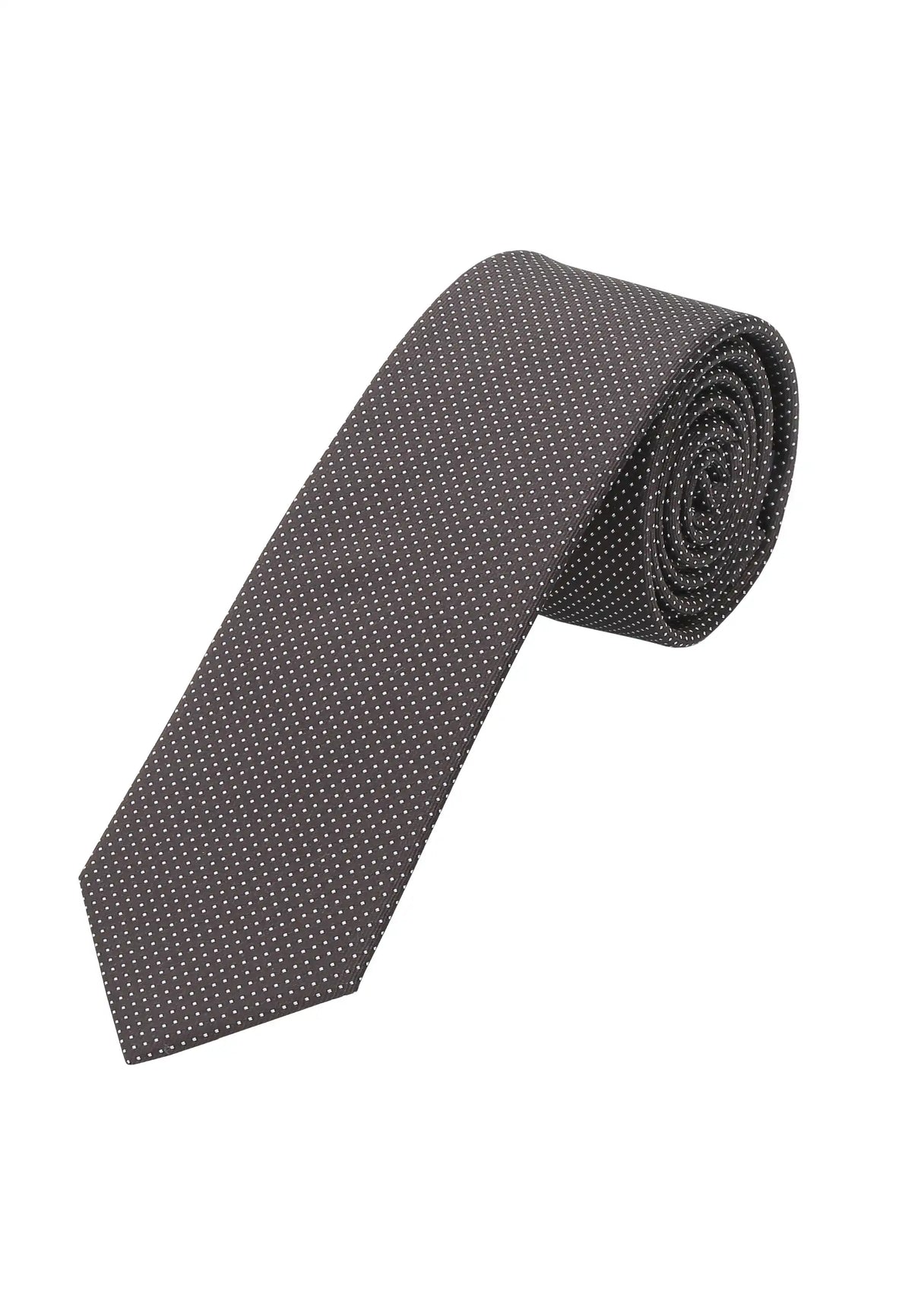 (Dunkelbraun) Picoté Krawatte Herren 100% Seide 6cm gerollt