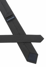 (Schwarz) Picoté Krawatte Herren 100% Seide 6cm Rückseite Detail