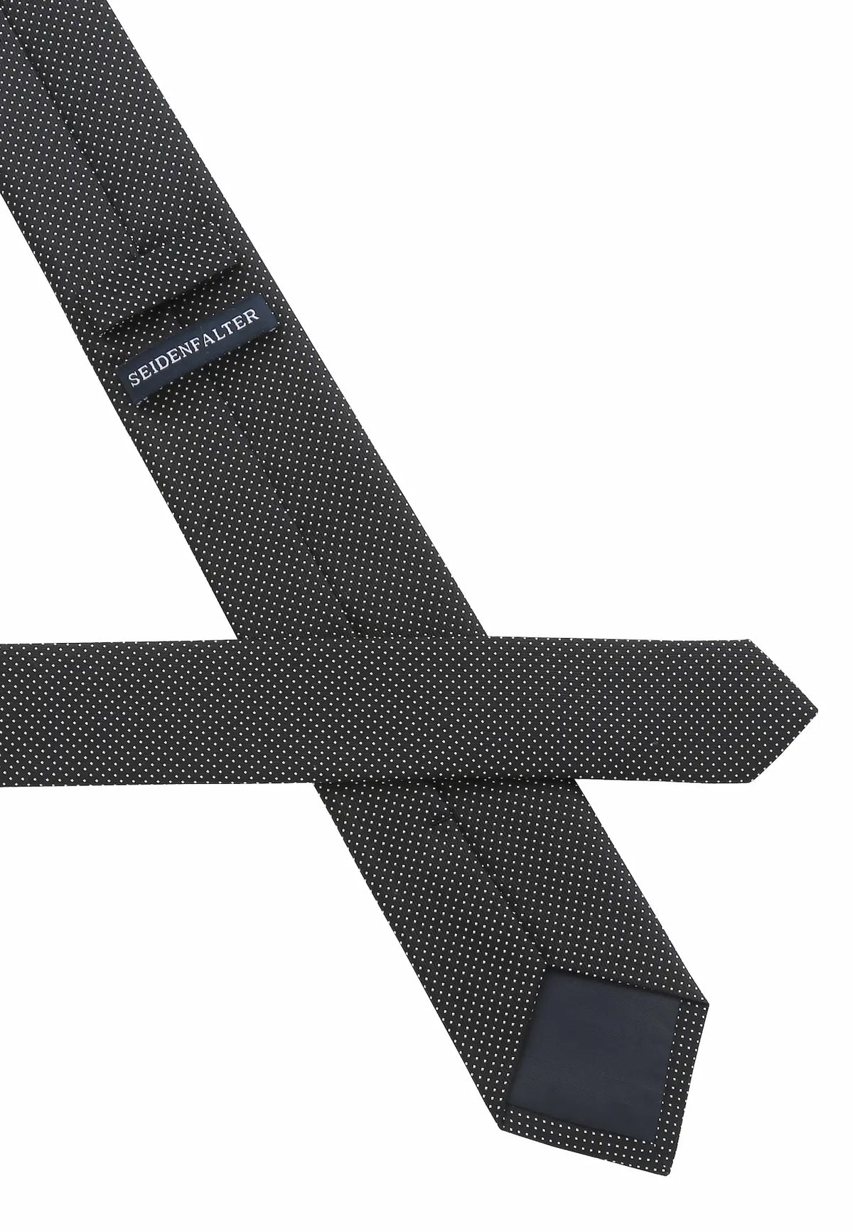 (Schwarz) Picoté Krawatte Herren 100% Seide 6cm Rückseite Detail