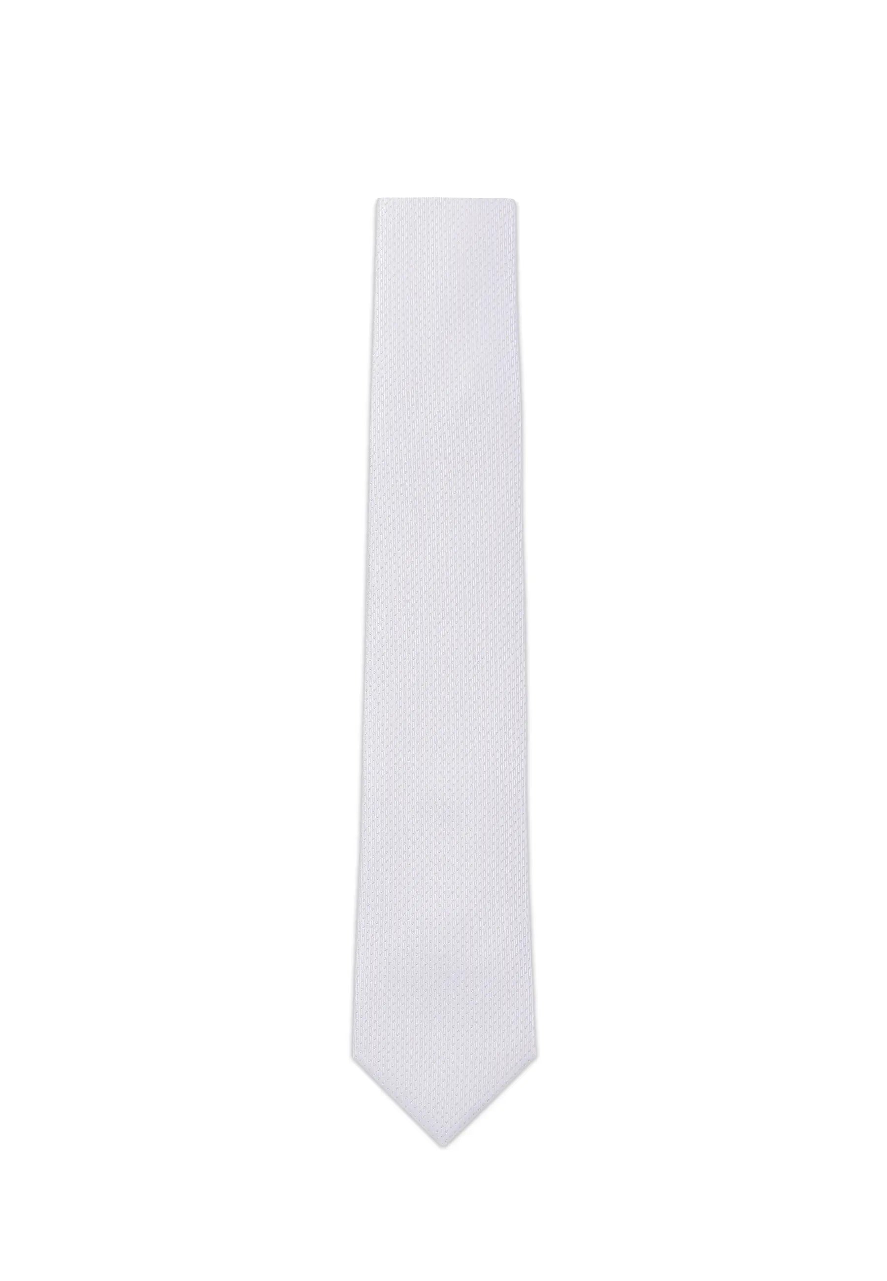 (Weiß) Picoté Krawatte Herren 100% Seide 6cm Produktansicht