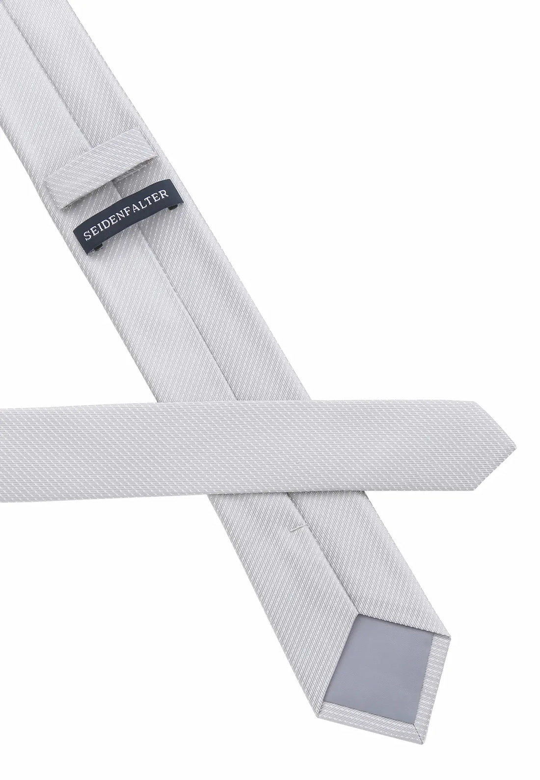 (Hellgrau) Picoté Krawatte Herren 100% Seide 6cm Rückseite Detail