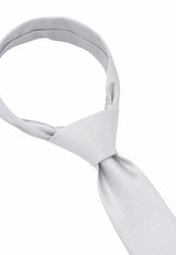 (Hellgrau) Picoté Krawatte Herren 100% Seide 6cm gebundenes Detail