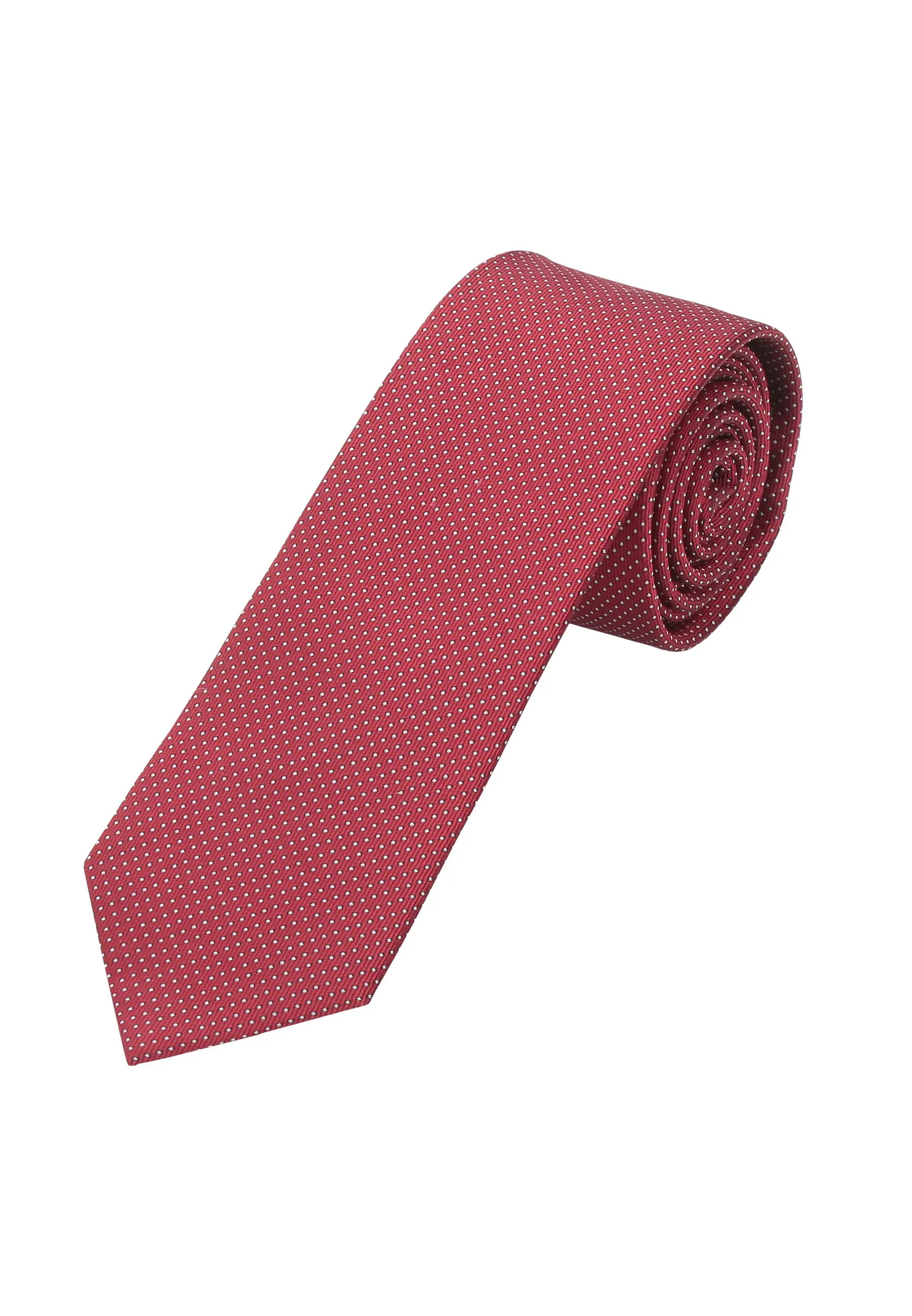 (Mittelrot) Picoté Krawatte Herren 100% Seide 6cm gerollt