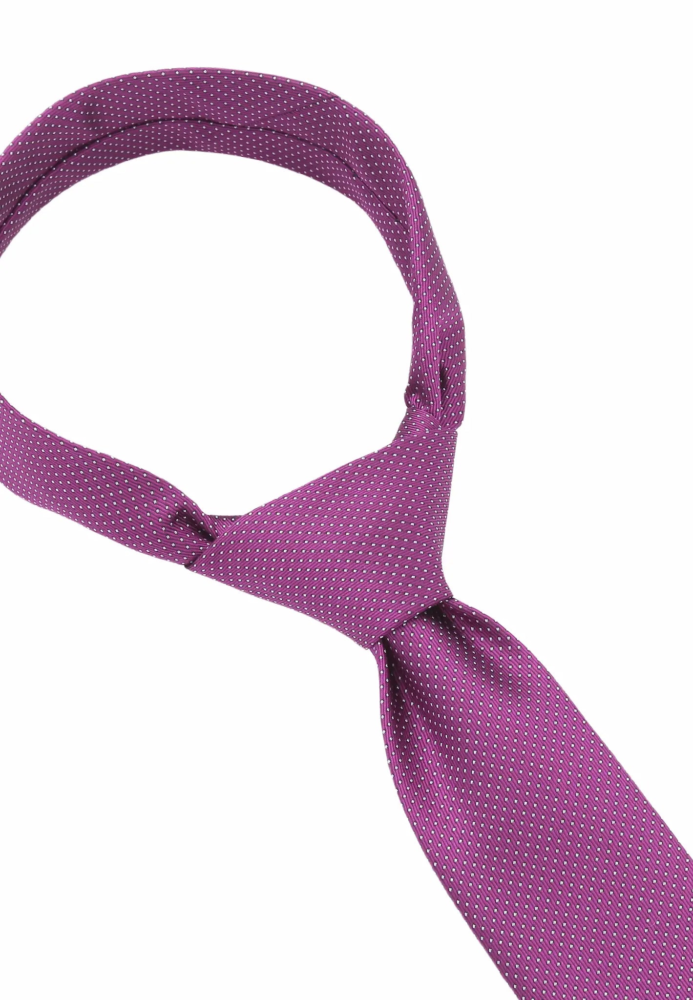(Lila) Picoté Krawatte Herren 100% Seide 6cm gebundenes Detail