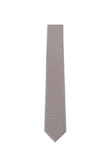 (Beige) Uni Seidenkrawatte Herren 6cm schmal aufgerollt