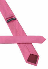 (Koralle) Uni Seidenkrawatte 6cm Rückseite mit Label Detail