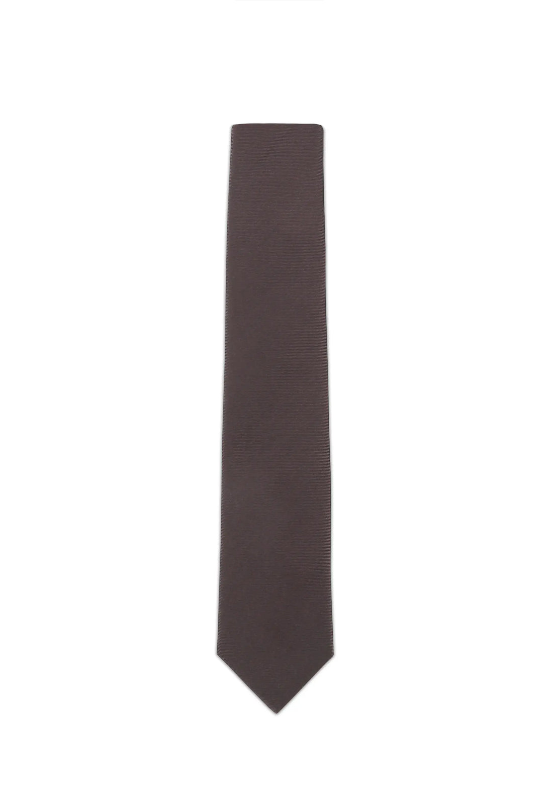 (Dunkelbraun) Uni Seidenkrawatte Herren 6cm schmal in voller Länge