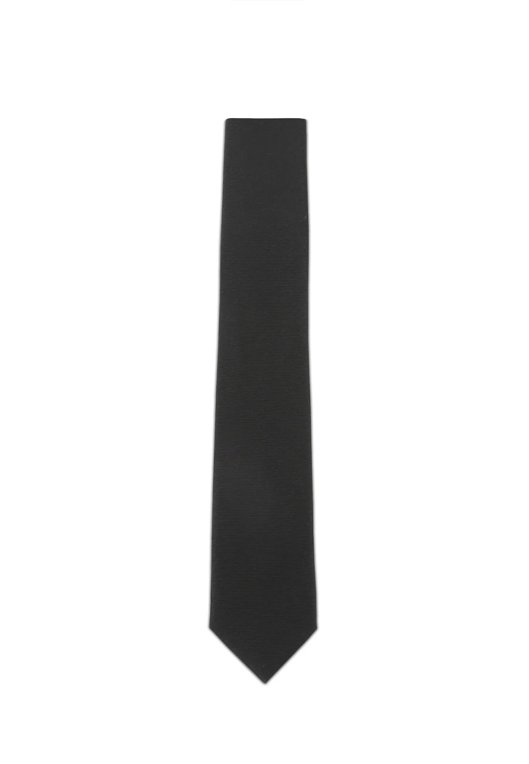 (Schwarz) Uni Seidenkrawatte Herren 6cm schmal in voller Länge