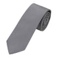 (Grau) Uni Seidenkrawatte Herren 6cm schmal aufgerollt