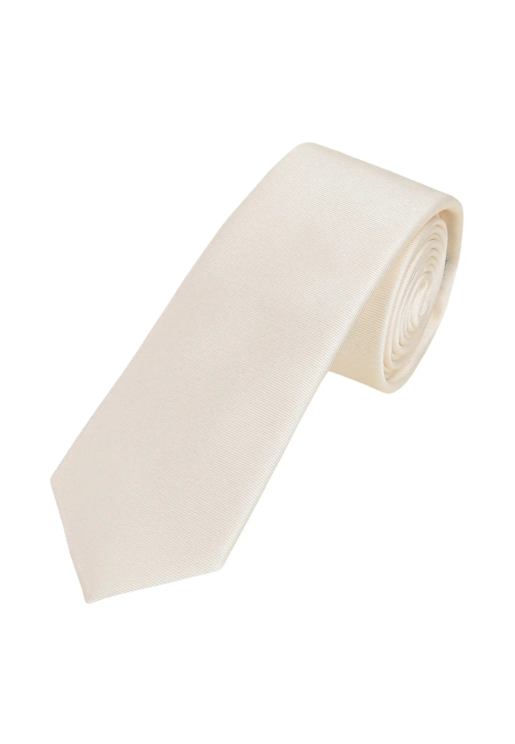 (Champagner) Uni Seidenkrawatte Herren 6cm schmal aufgerollt