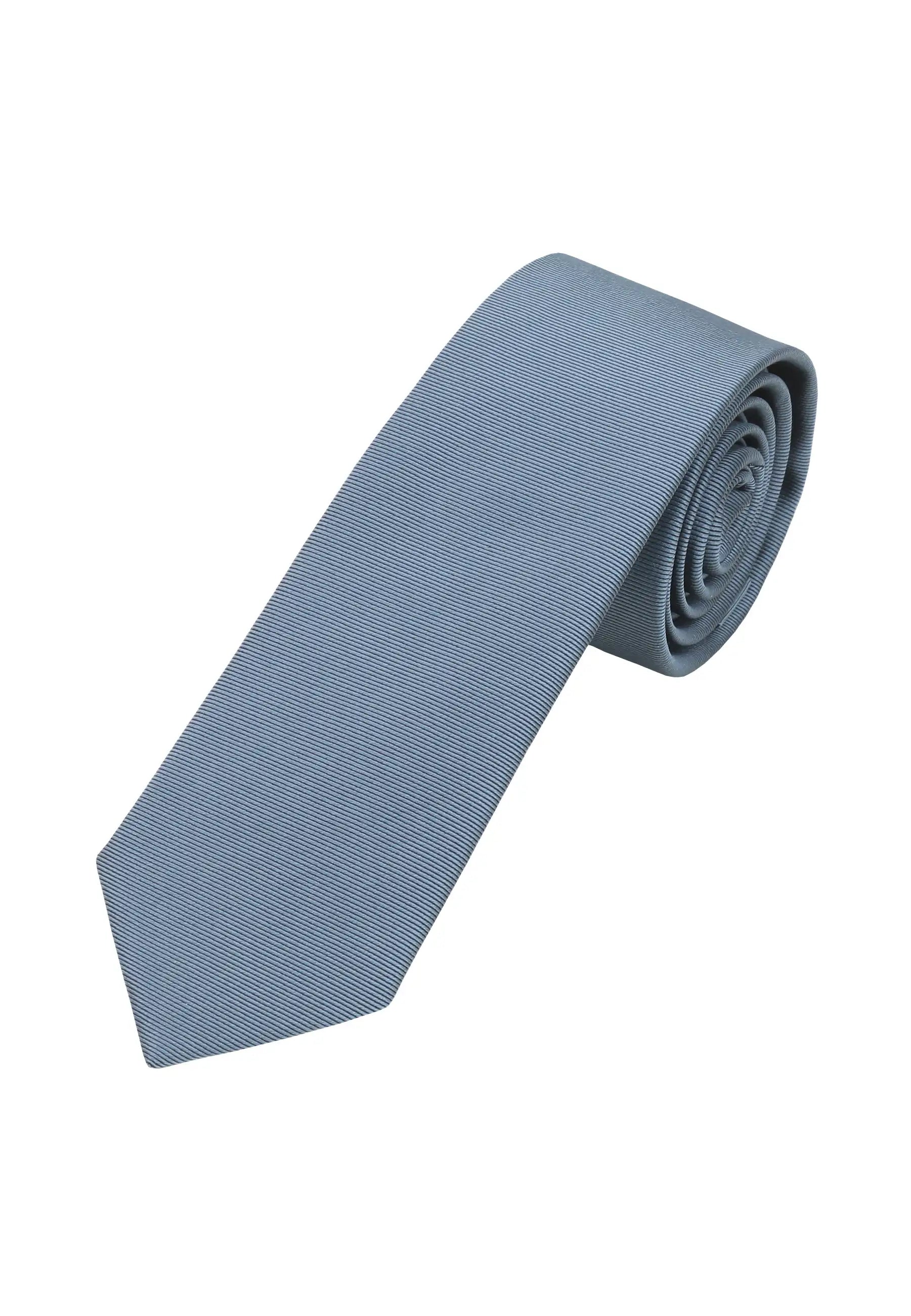 (Oceanblau) Uni Seidenkrawatte Herren 6cm schmal aufgerollt
