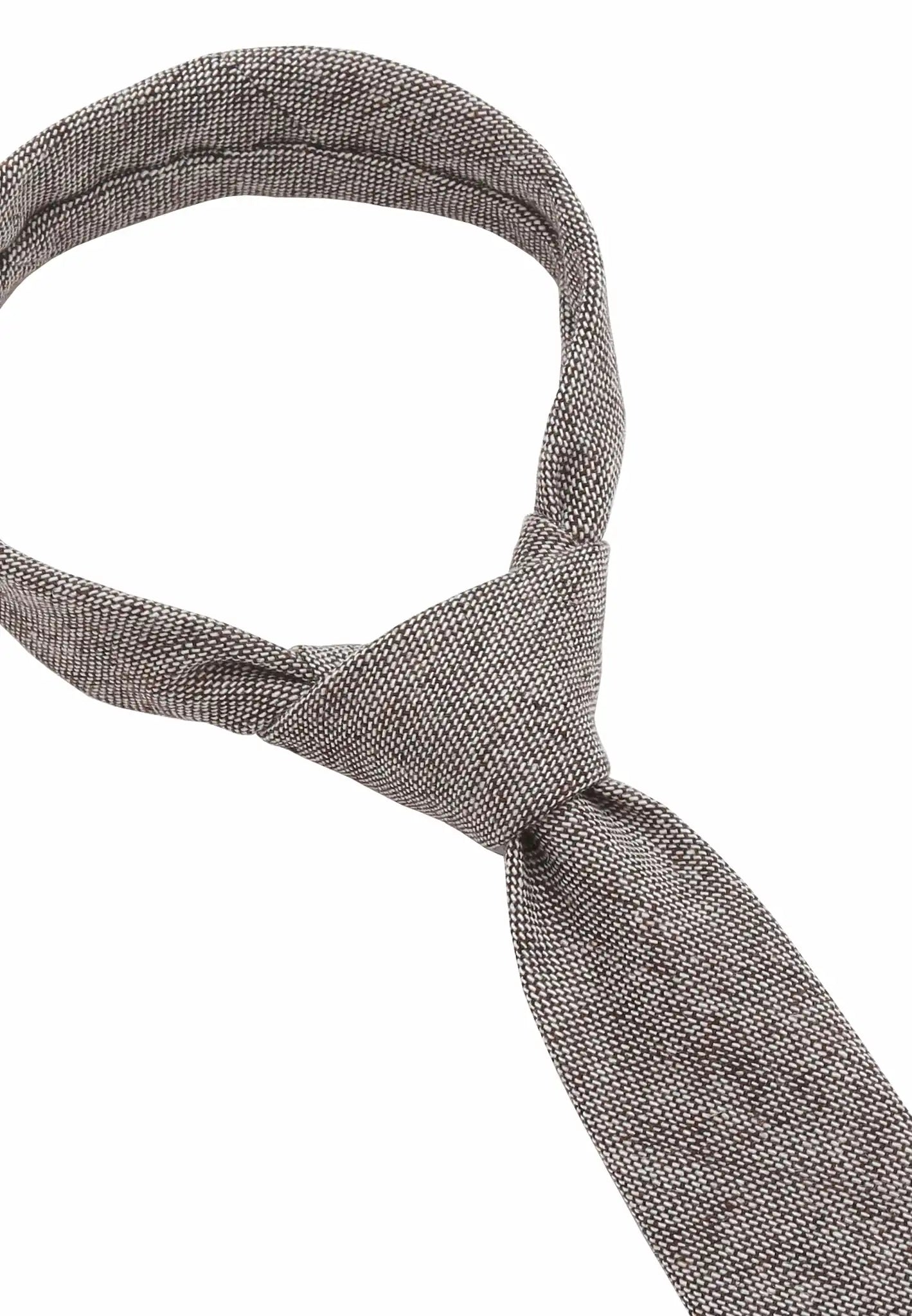 (Beige) Krawatte Tweed Wolle – Knotendetail