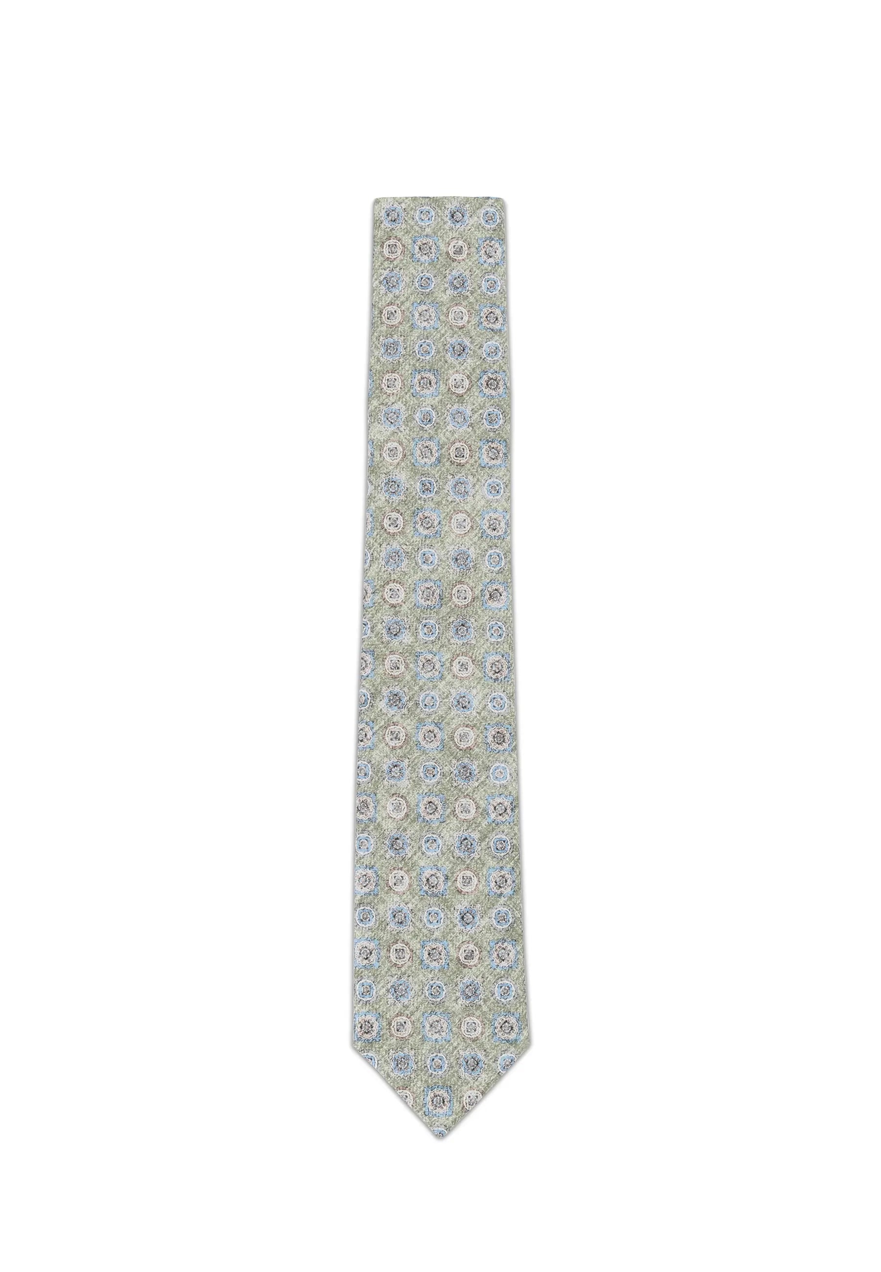 (Grün) Krawatte Medaillon-Muster Baumwolle 6 cm – Gesamtansicht