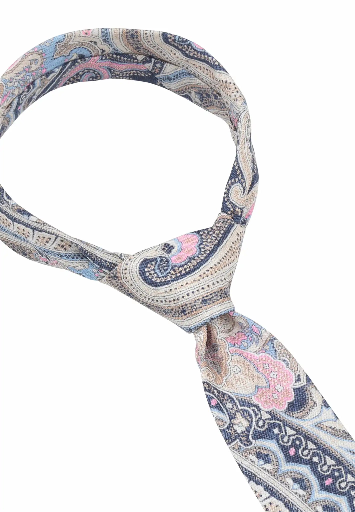 (Dunkelblau) Krawatte Herren Paisley-Muster – Knotenansicht