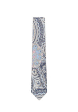 (Dunkelblau) Krawatte Paisley-Muster Baumwolle 6 cm – Gesamtansicht
