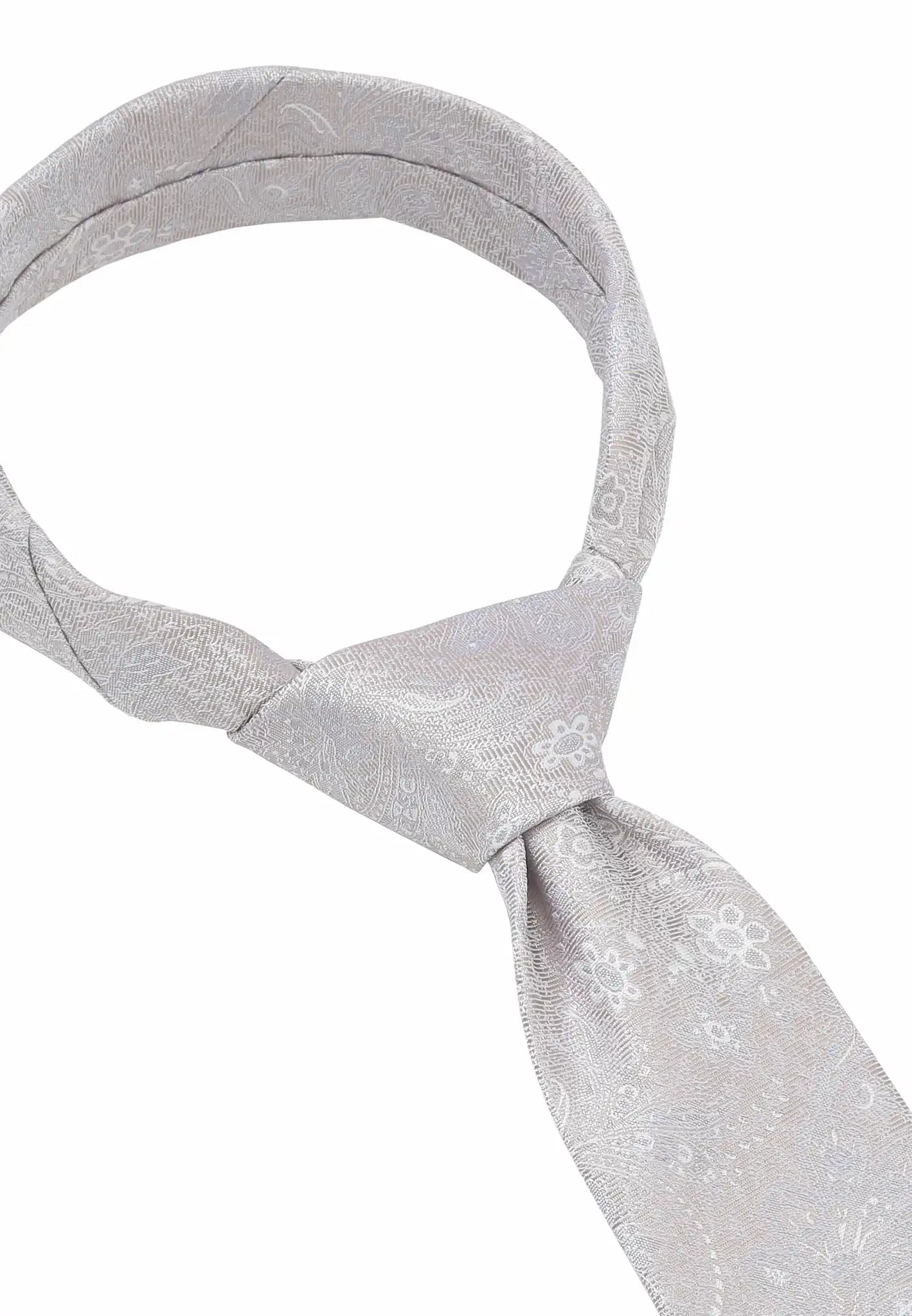 (Beige) Krawatte Herren Paisley Seide – Knotenansicht
