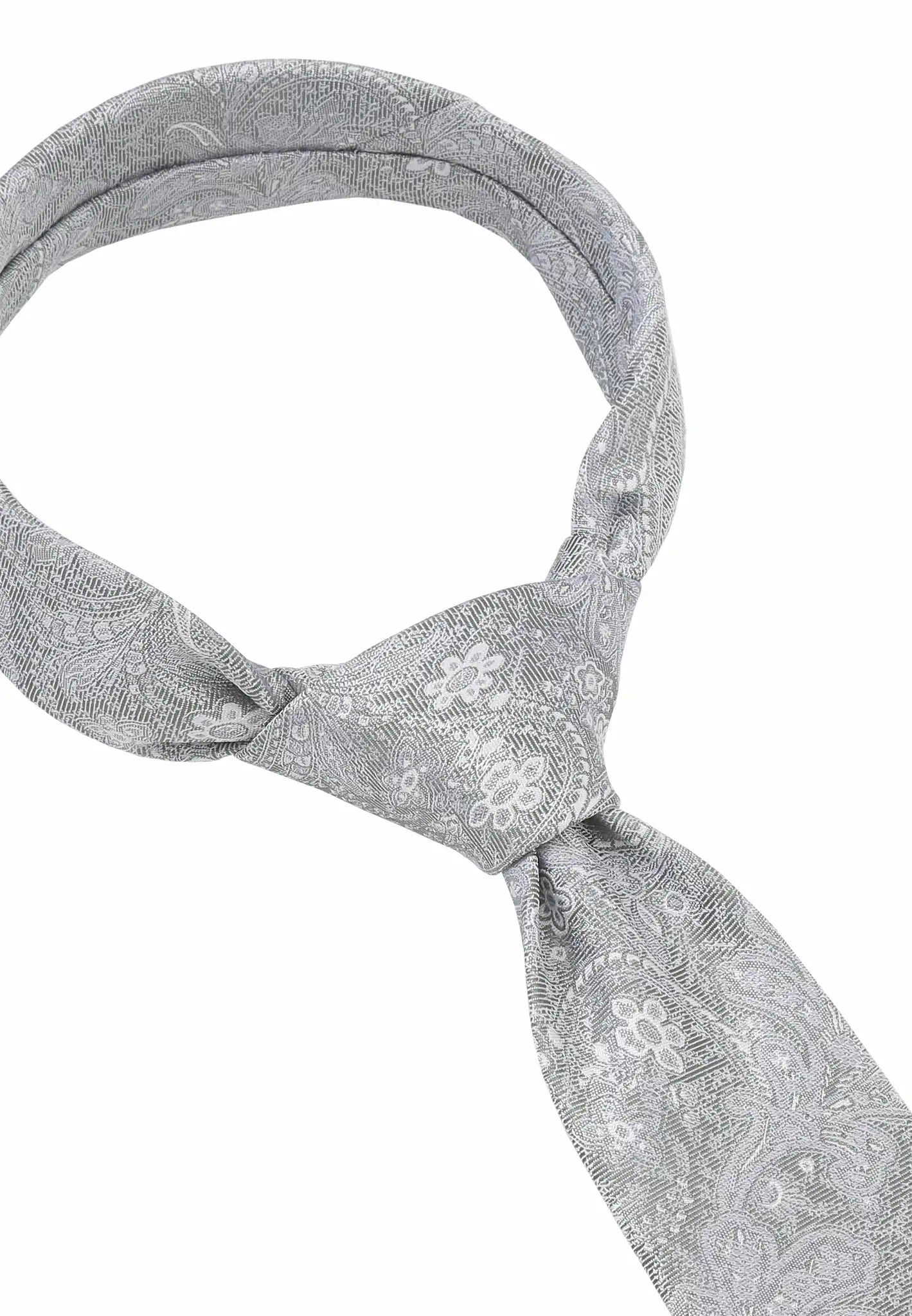 (Mint) Krawatte Herren Paisley Seide – Knotenansicht