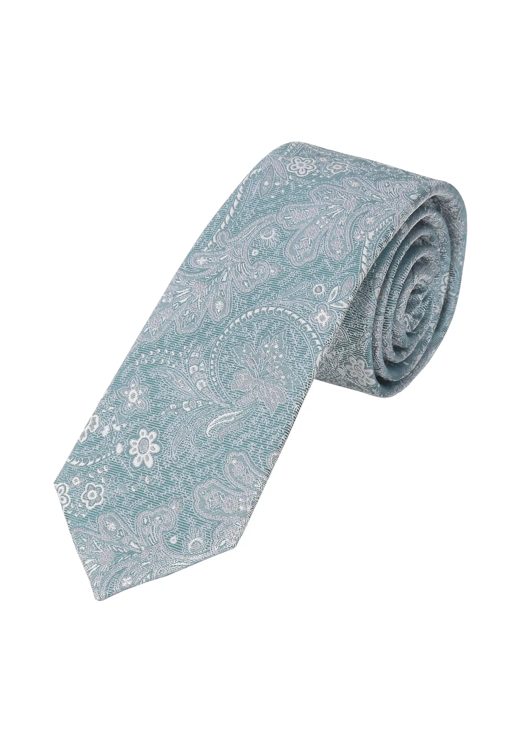(Petrol) Krawatte Herren Paisley Seide – gerollt