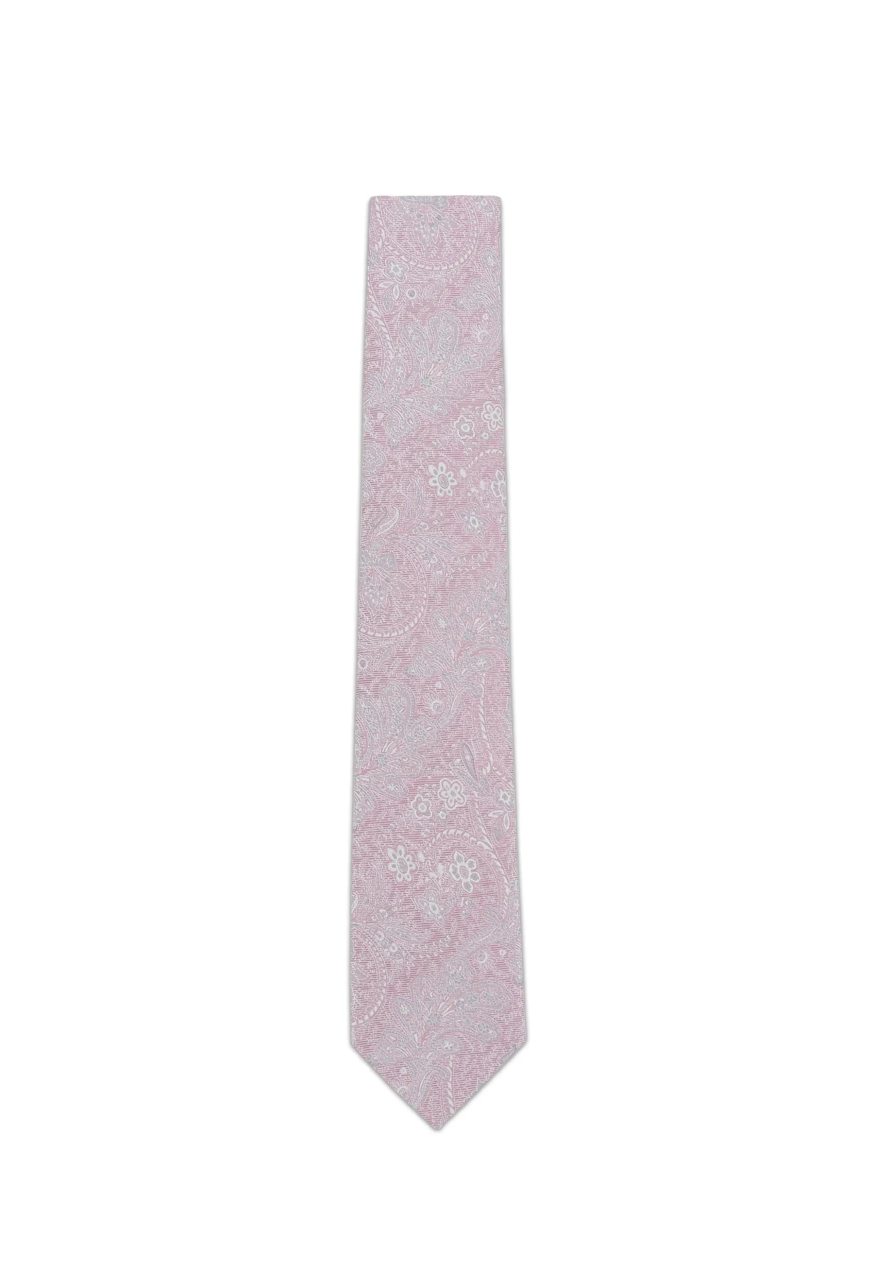 (Rosa) Krawatte Paisley Seide 6 cm – Gesamtansicht