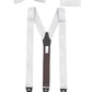 (Champagner) Hosenträger Set Paisley Seide mit Fliege und Einstecktuch – Gesamtansicht Y-Form