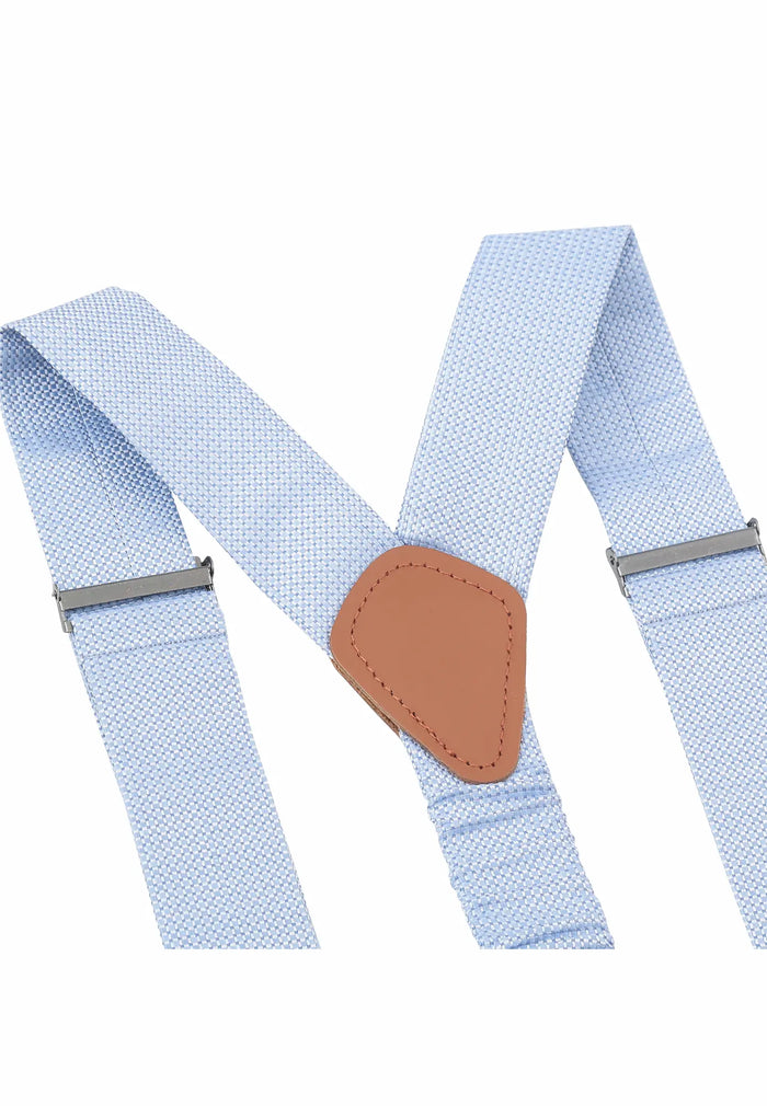 Men's suspender set with silk bow tie – micro pattern