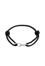 (Schwarz) Armband aus Edelstahl & Seil – Amalfi – Frontalansicht