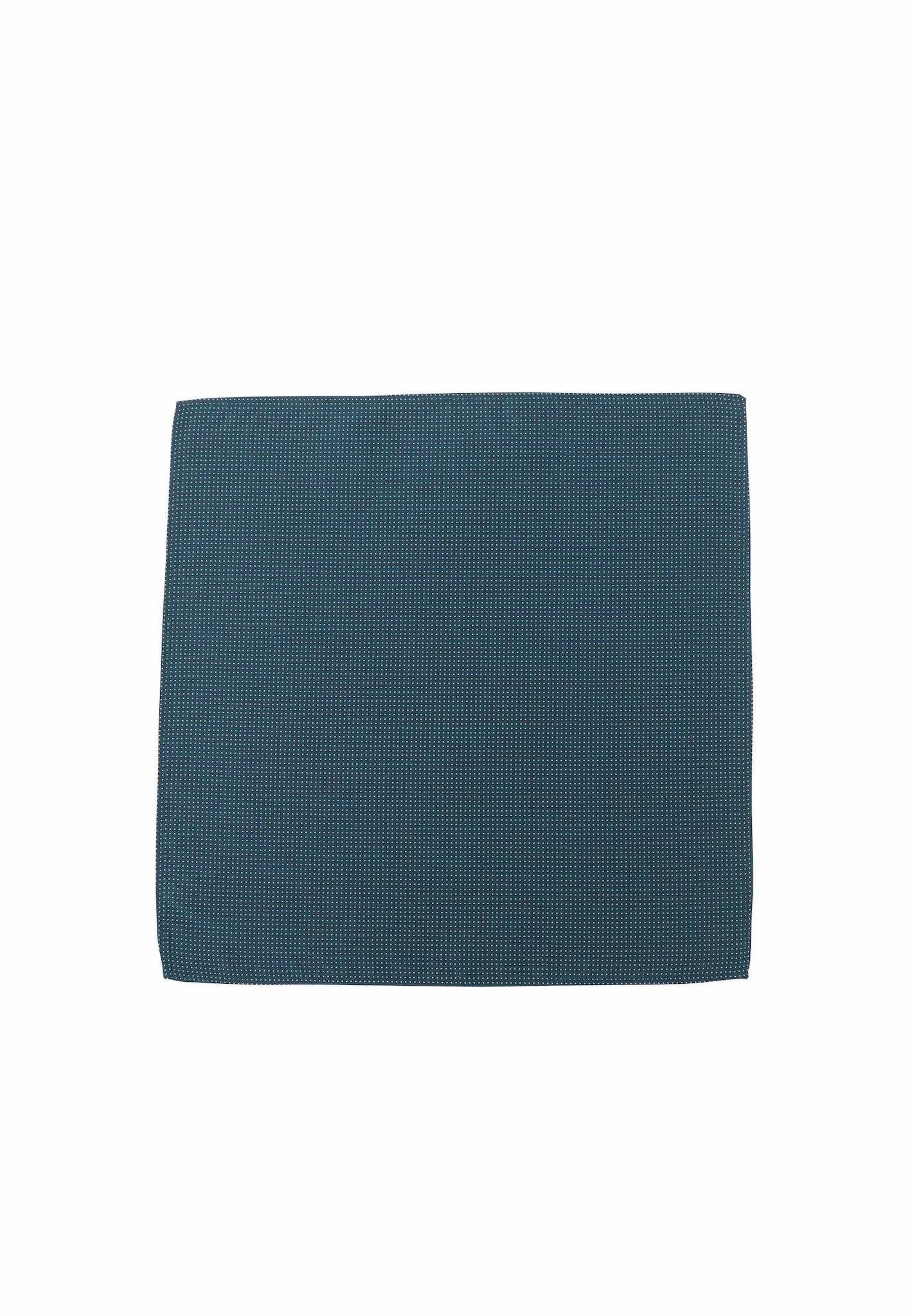 (Petrol) Einstecktuch Herren aus 100% Seide Picoté 28x28cm flach