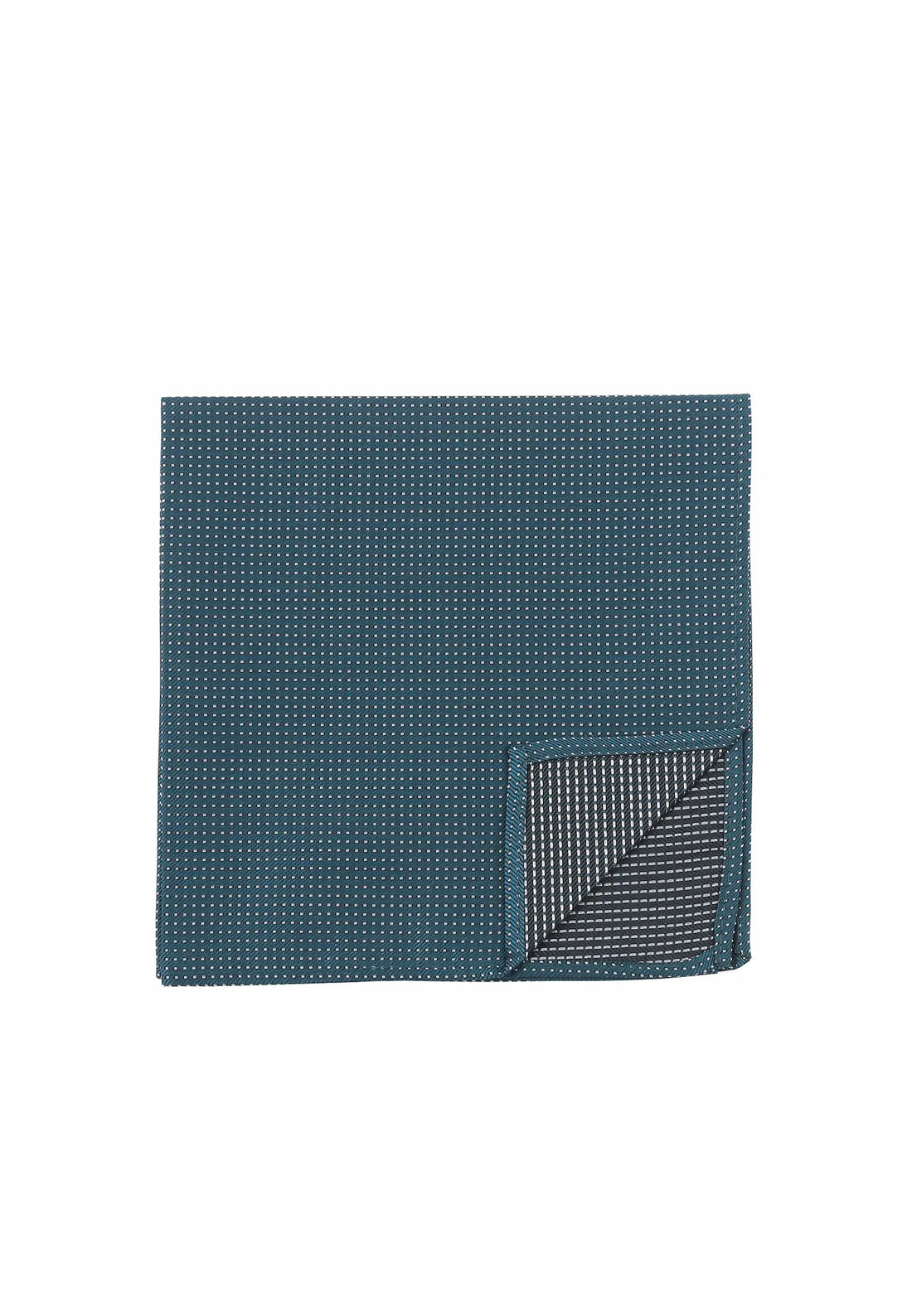 (Petrol) Einstecktuch Herren aus 100% Seide Picoté 28x28cm Detailansicht