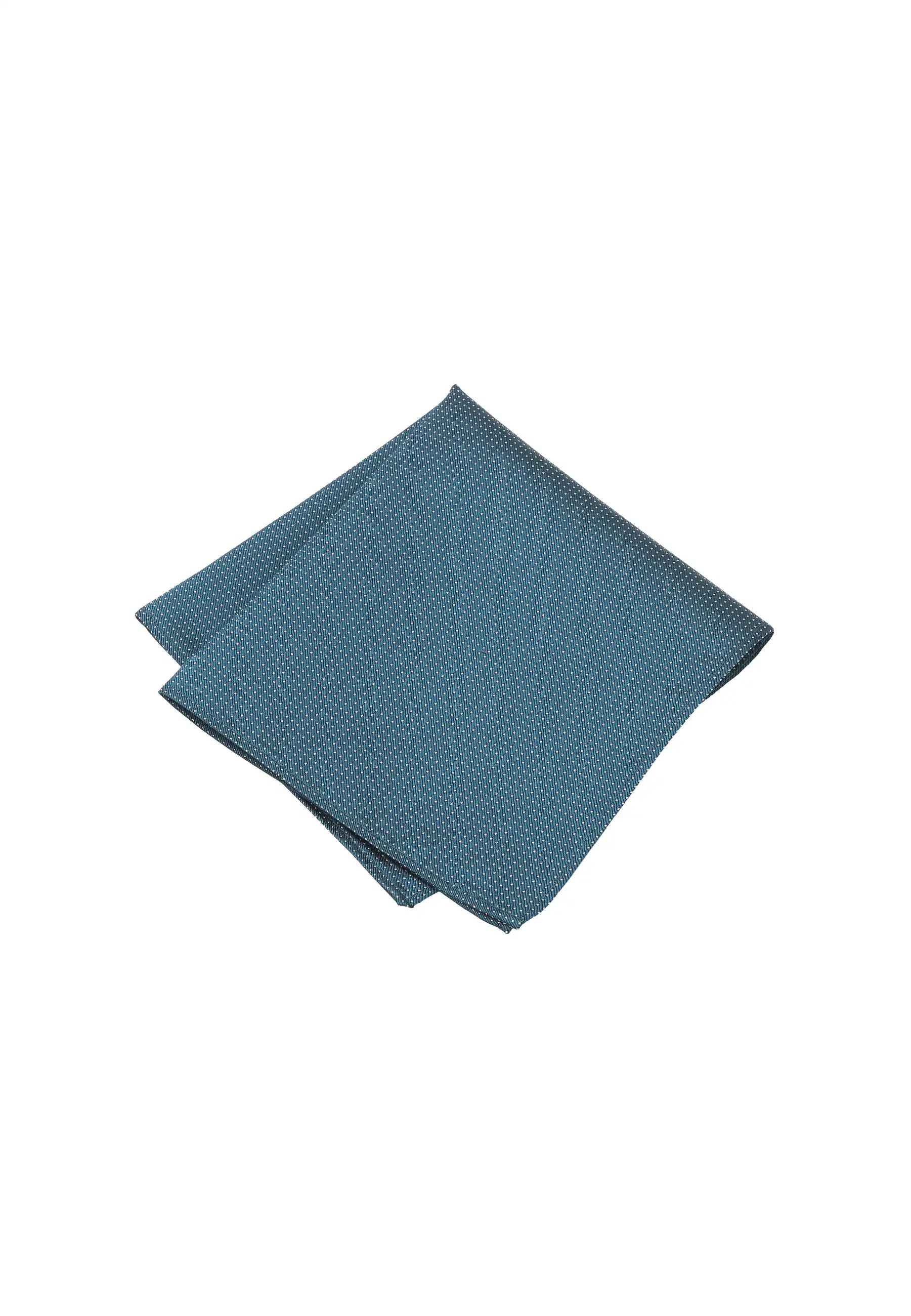 (Petrol) Einstecktuch Herren aus 100% Seide Picoté 28x28cm gefaltet