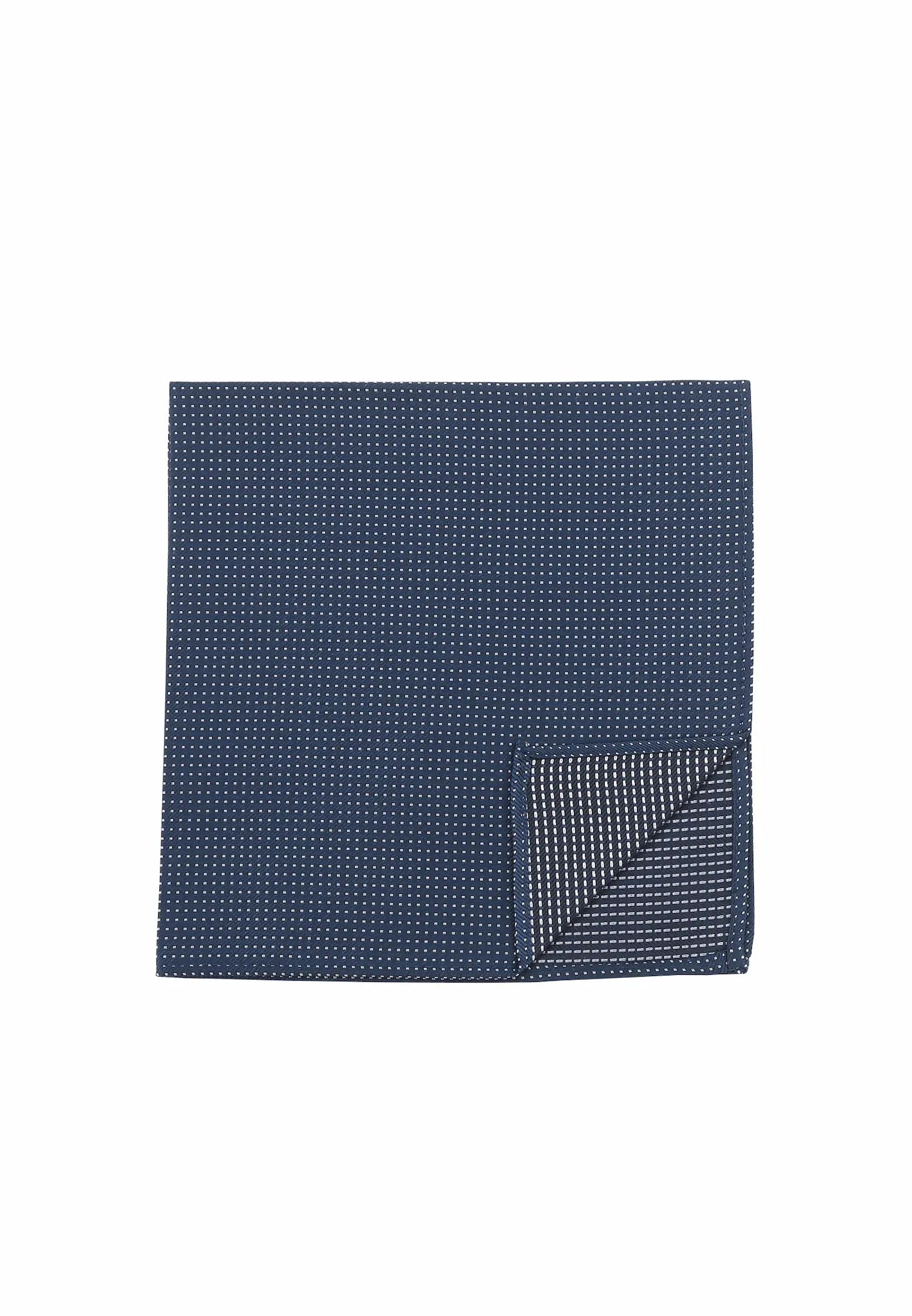 (Dunkelblau) Einstecktuch Herren aus 100% Seide Picoté 28x28cm Detailansicht