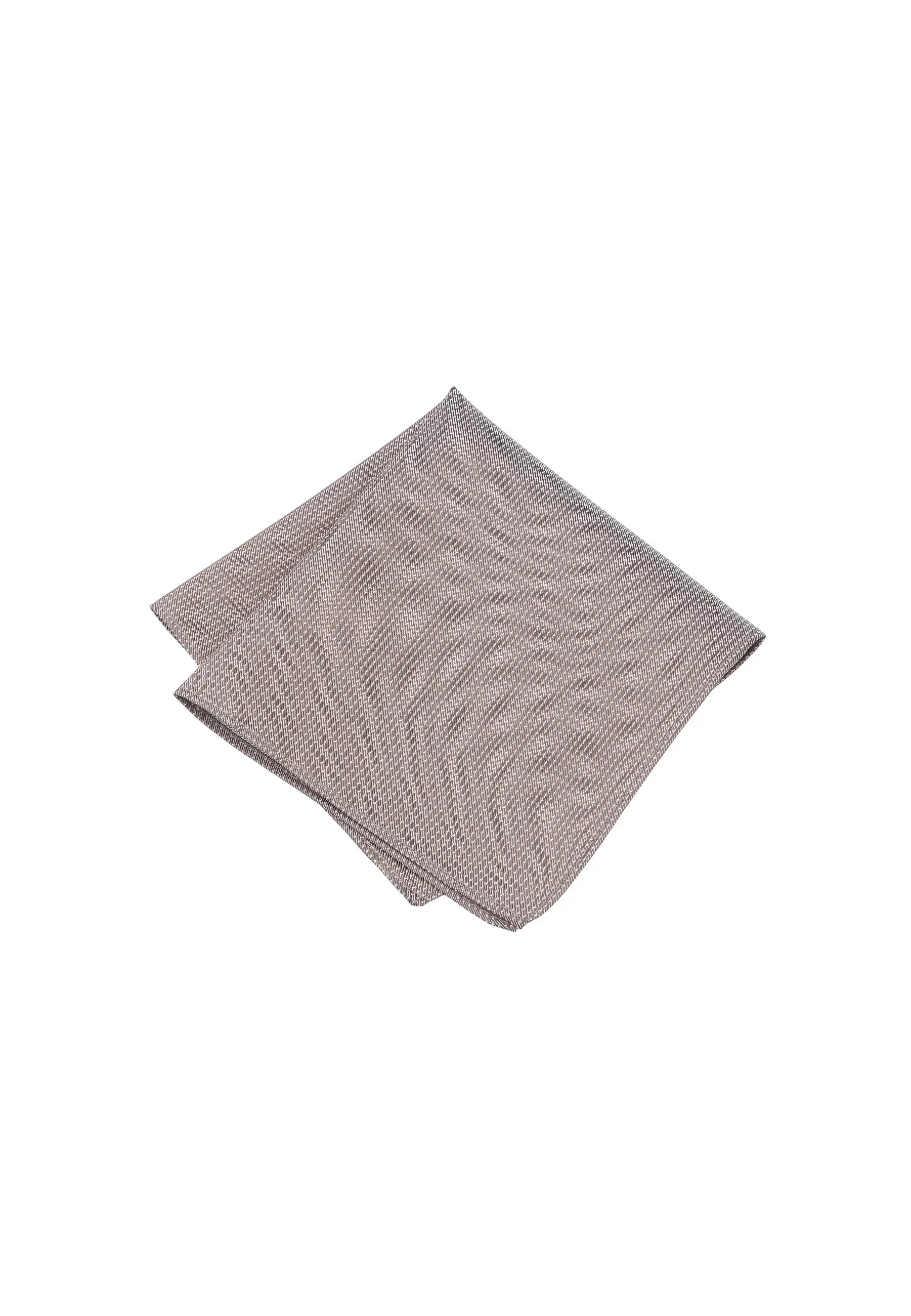 (Beige) Einstecktuch Herren aus 100% Seide Picoté 28x28cm gefaltet