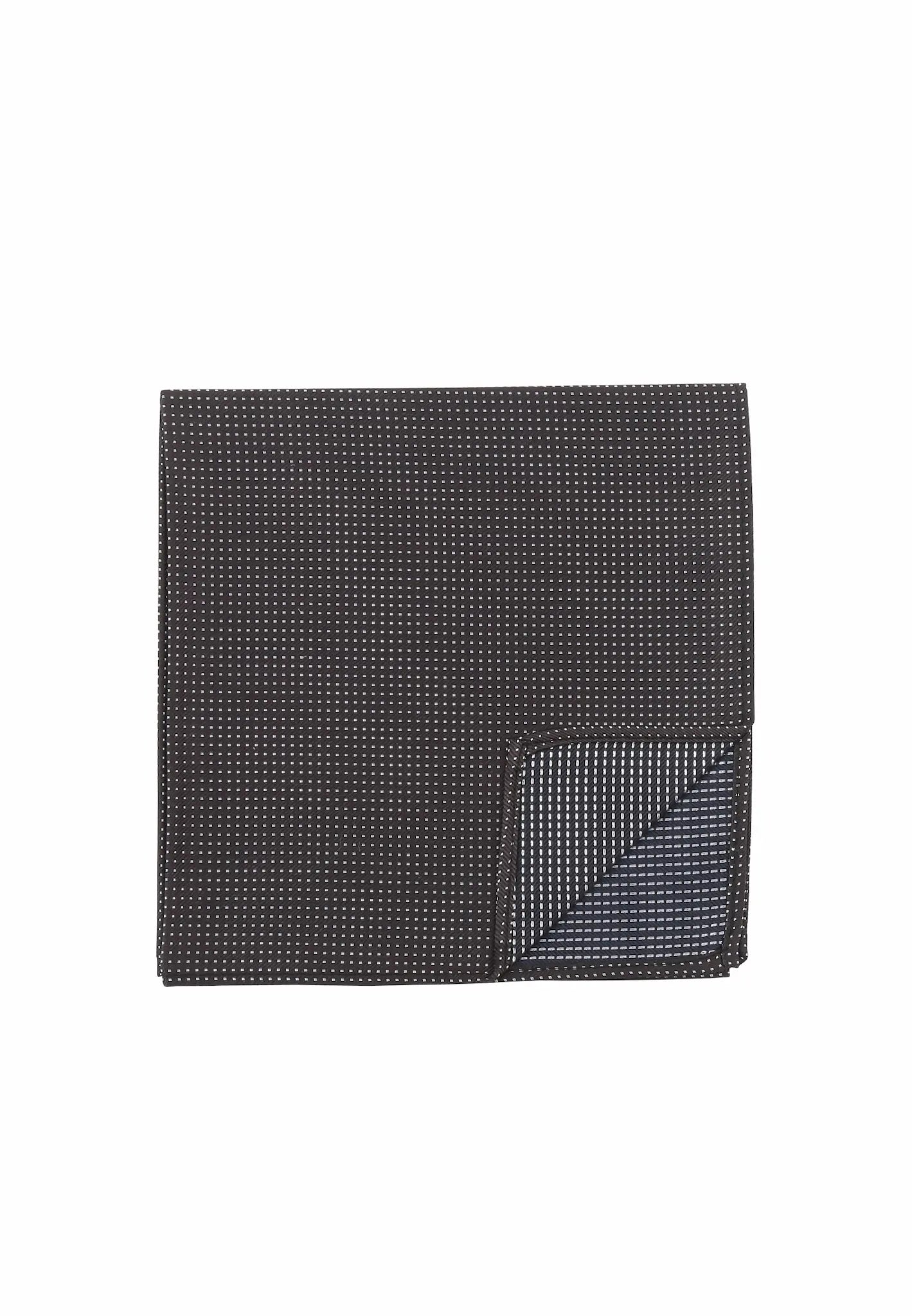 (Dunkelbraun) Einstecktuch Herren aus 100% Seide Picoté 28x28cm Detailansicht