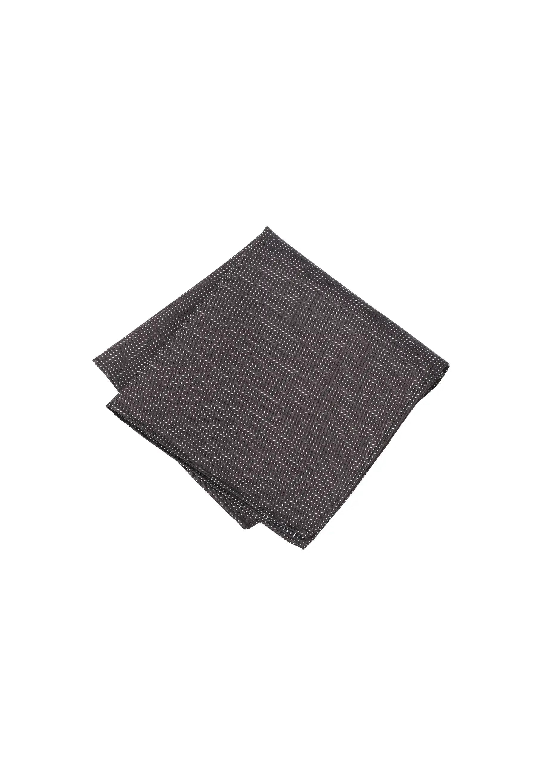 (Dunkelbraun) Einstecktuch Herren aus 100% Seide Picoté 28x28cm gefaltet