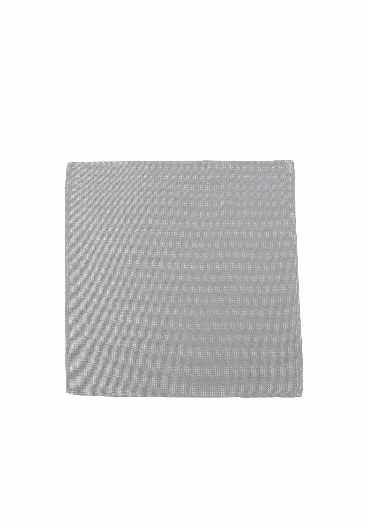 (Grau) Einstecktuch Herren aus 100% Seide Picoté 28x28cm flach