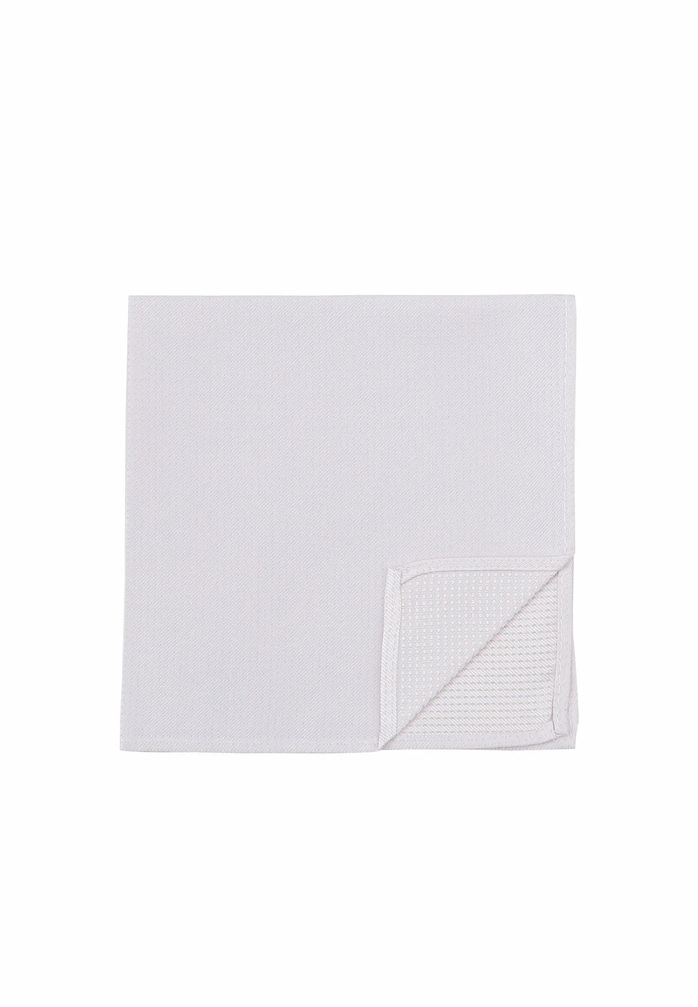(Weiß) Einstecktuch Herren aus 100% Seide Picoté 28x28cm Detailansicht