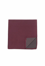 (Weinrot) Einstecktuch Herren aus 100% Seide Picoté 28x28cm Detailansicht