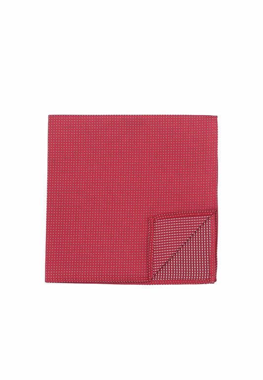 (Hellrot) Einstecktuch Herren aus 100% Seide Picoté 28x28cm Detailansicht
