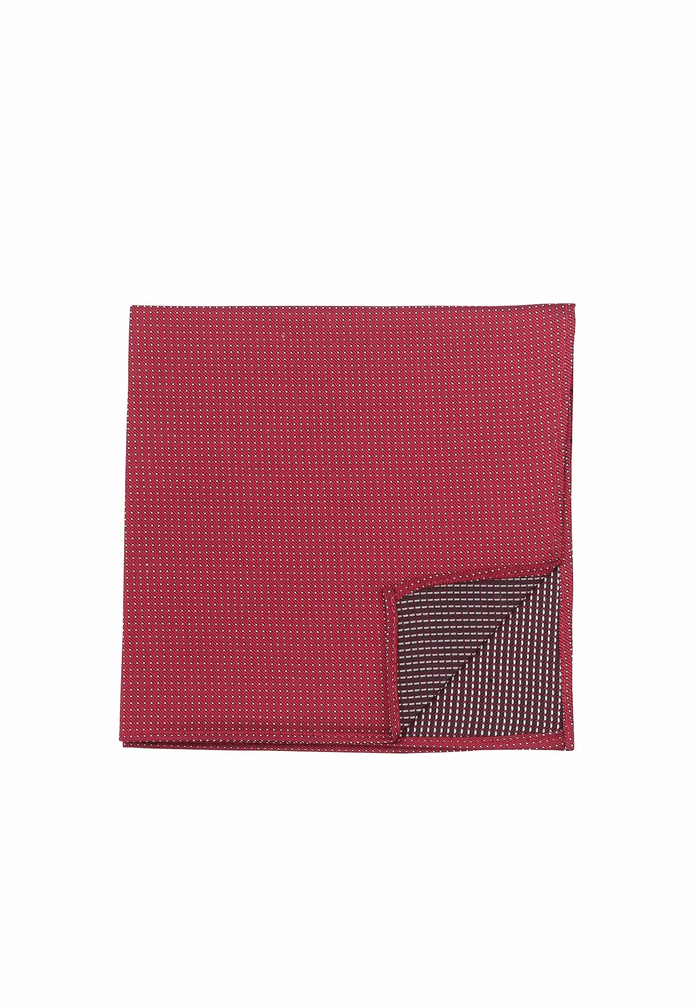 (Mittelrot) Einstecktuch Herren aus 100% Seide Picoté 28x28cm Detailansicht
